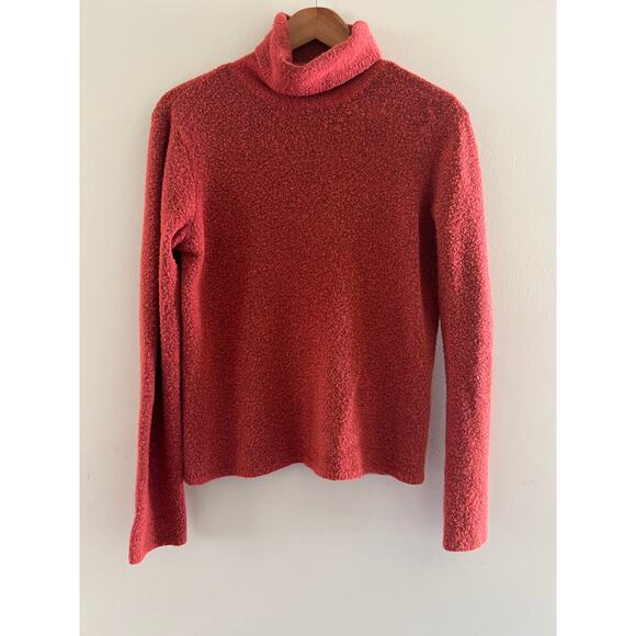 Sigrid Olsen Wool Blend Stretchy Knit Turtleneck Terracotta Size Small JL - Picture 1 of 6